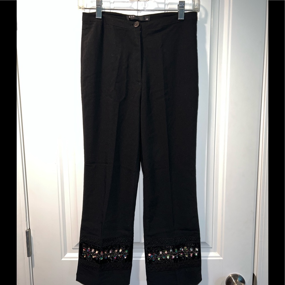 H.I.D. Black capri cropped pants M Medium vintage style